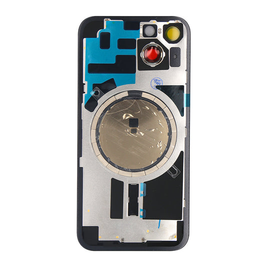 For Apple iPhone 14 Back Glass Without NFC, Enlarged Camera Frame Midnight Compatible