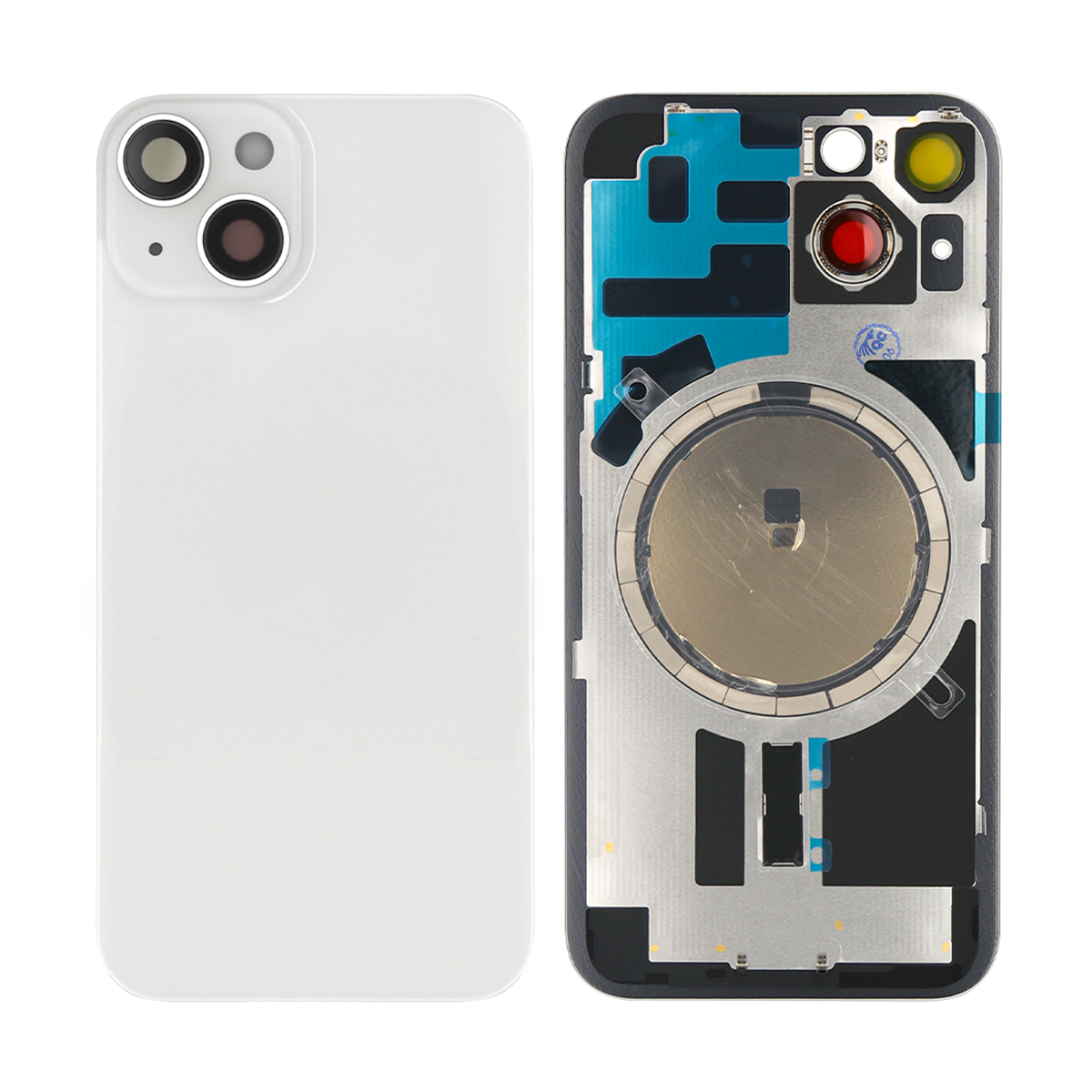 For Apple iPhone 14 Back Glass Without NFC, Enlarged Camera Frame Starlight Compatible