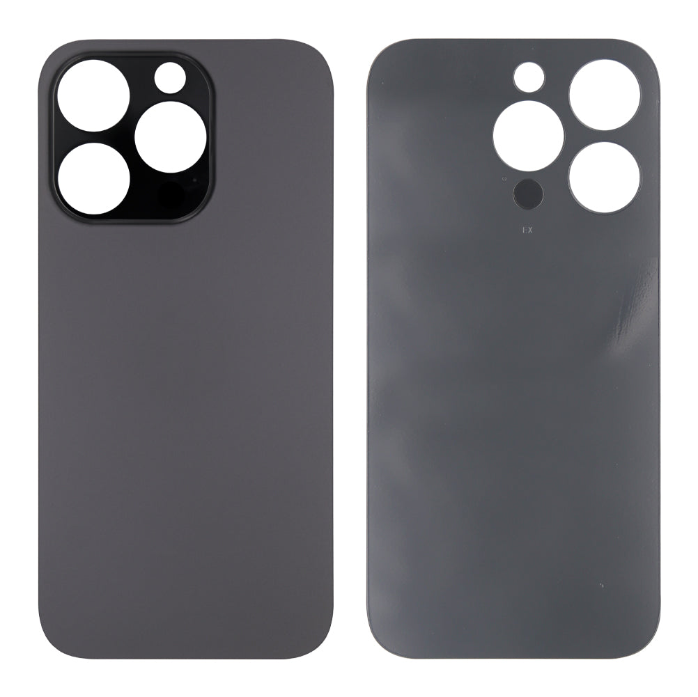 For Apple iPhone 14 Pro Back Glass Without NFC, Enlarged Camera Frame Space Black Compatible