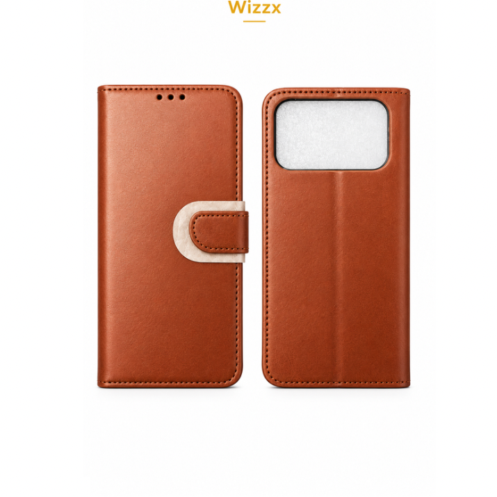 Wizzx IPhone 18 Pro Book Case- Bruin