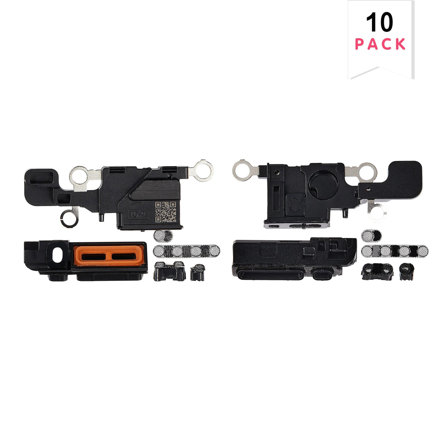 For Apple iPhone 16 Loudspeaker And Microphone Mesh Set Black Compatible (10pcs)