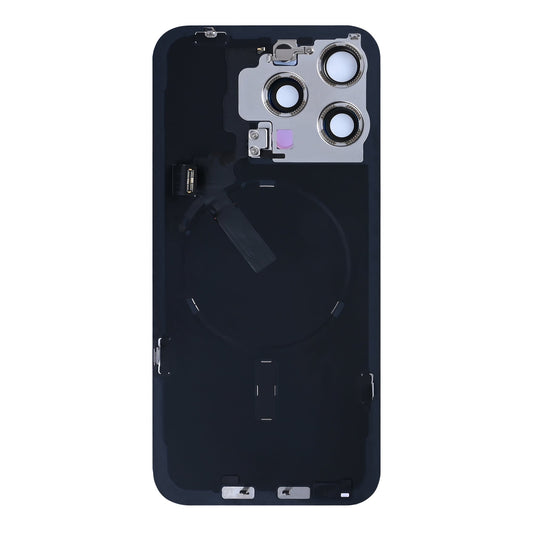 For Apple iPhone 15 Pro Max Back Glass With NFC, Enlarged Camera Frame White Titanium Pulled