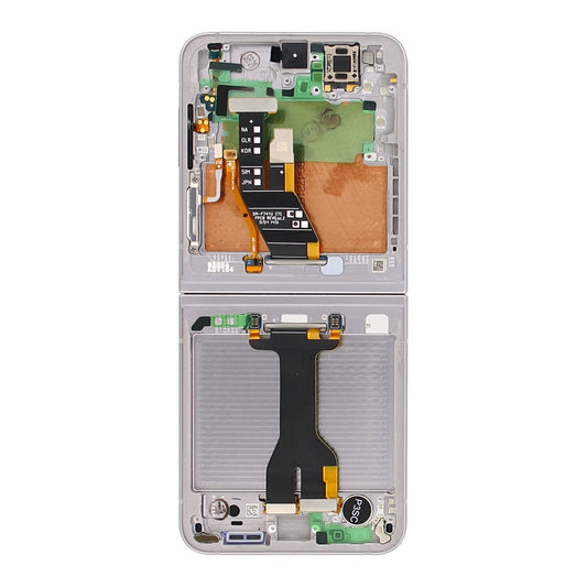 Samsung Galaxy Z Flip6 F741B Main Display And Digitizer With Frame Silver Shadow Service Pack