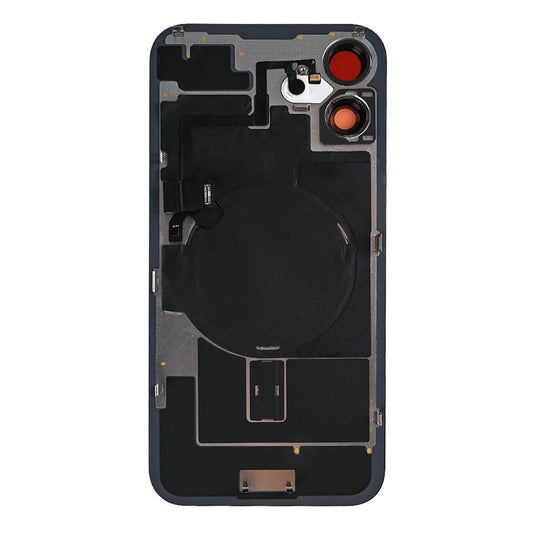 For Apple iPhone 16 Back Glass With NFC, Enlarged Camera Frame Black Compatible