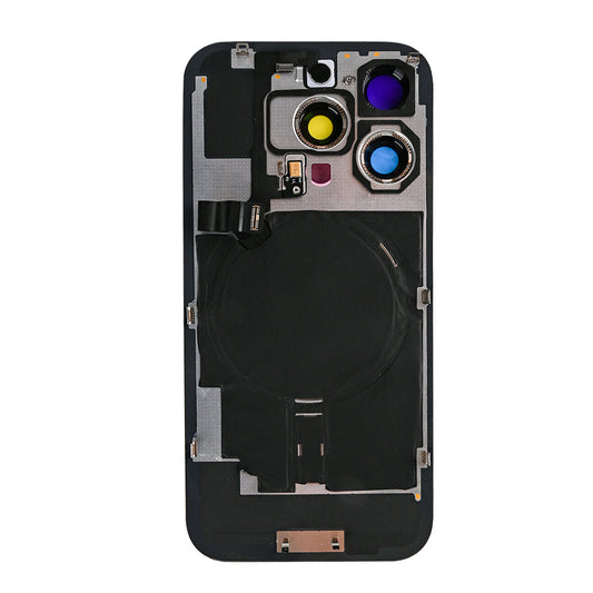 For Apple iPhone 16 Pro Max Back Glass With NFC, Enlarged Camera Frame Black Titanium Compatible