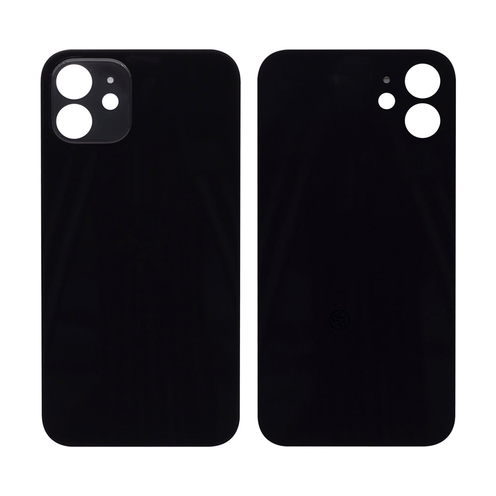 For Apple iPhone 12 Back Glass, Enlarged Camera Frame Black Compatible