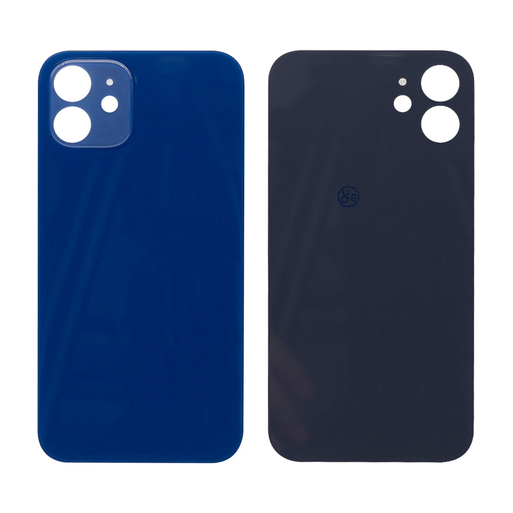 For Apple iPhone 12 Back Glass, Enlarged Camera Frame Blue Compatible