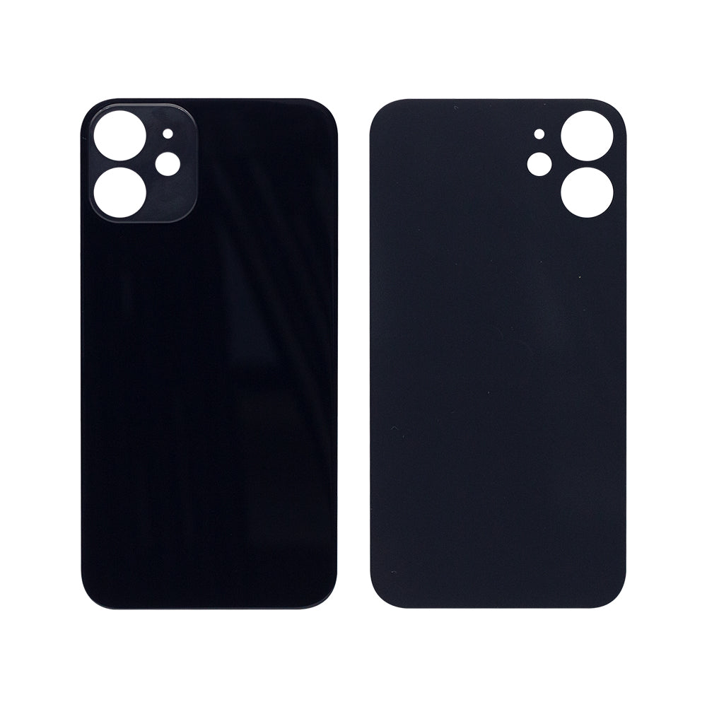 For Apple iPhone 12 Mini Back Glass, Enlarged Camera Frame Black Compatible