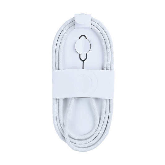 For Apple iPhone 15, 16, 17 Series USB-C To USB-C Woven Cable 100cm 60W White Retail Box