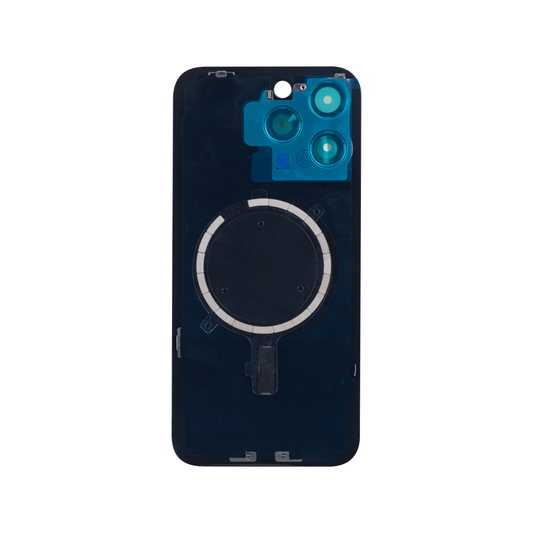 For Apple iPhone 15 Pro Max Back Glass Without NFC, Enlarged Camera Frame White Titanium Compatible