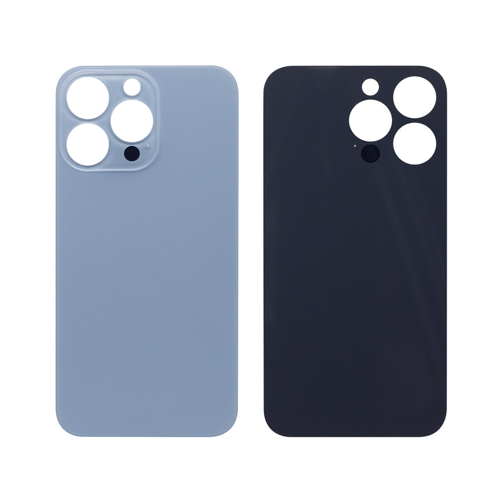 For Apple iPhone 13 Pro Back Glass, Enlarged Camera Frame Sierra Blue Compatible