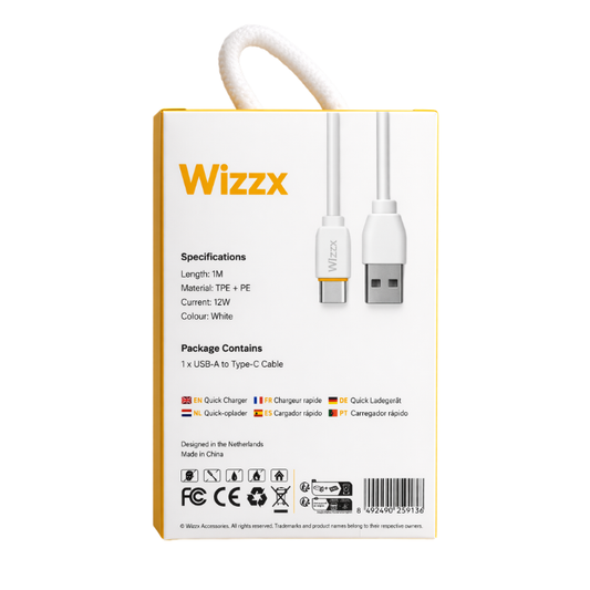 Wizzx USB-A to USB-C Kabel - 1M
