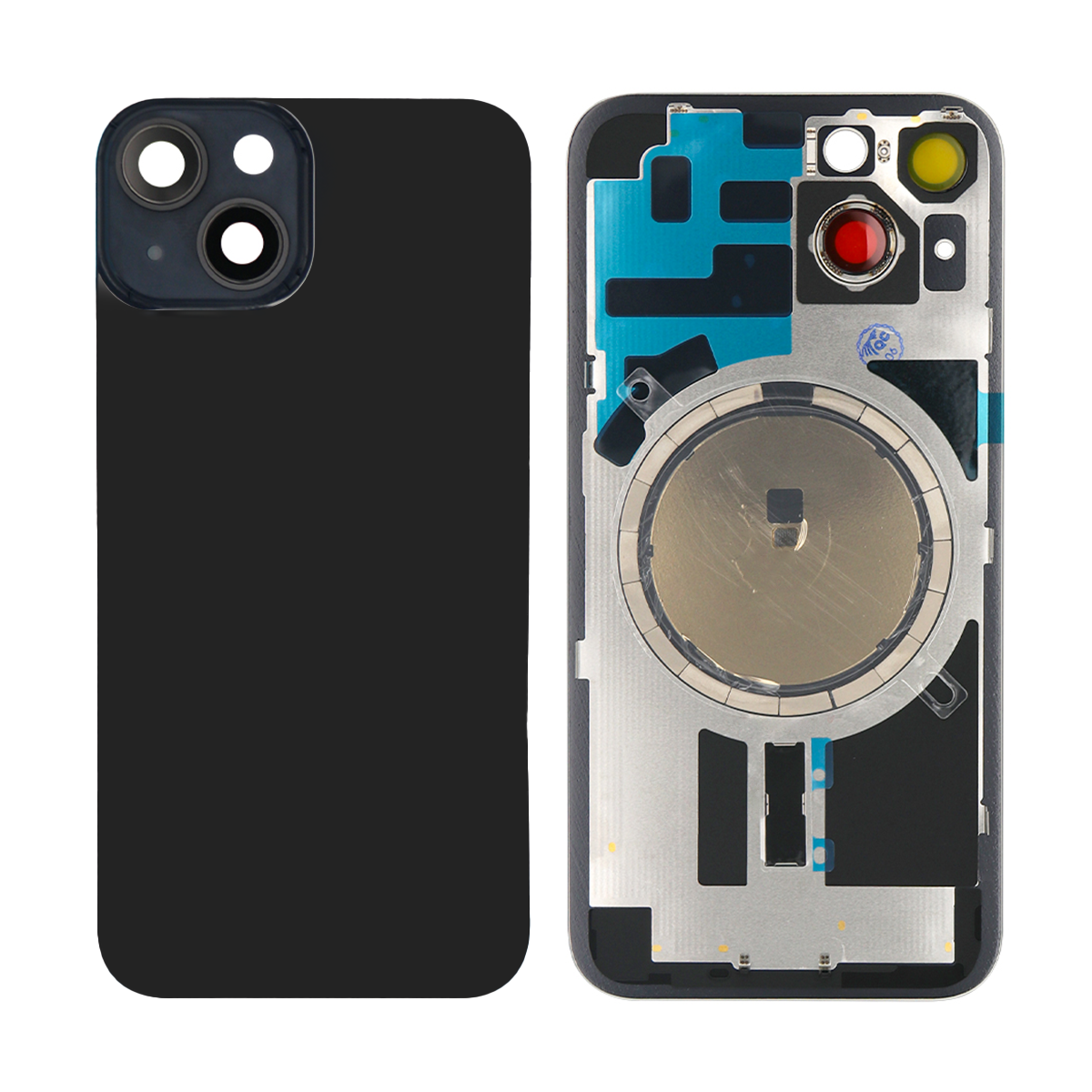 For Apple iPhone 14 Back Glass Without NFC, Enlarged Camera Frame Midnight Compatible