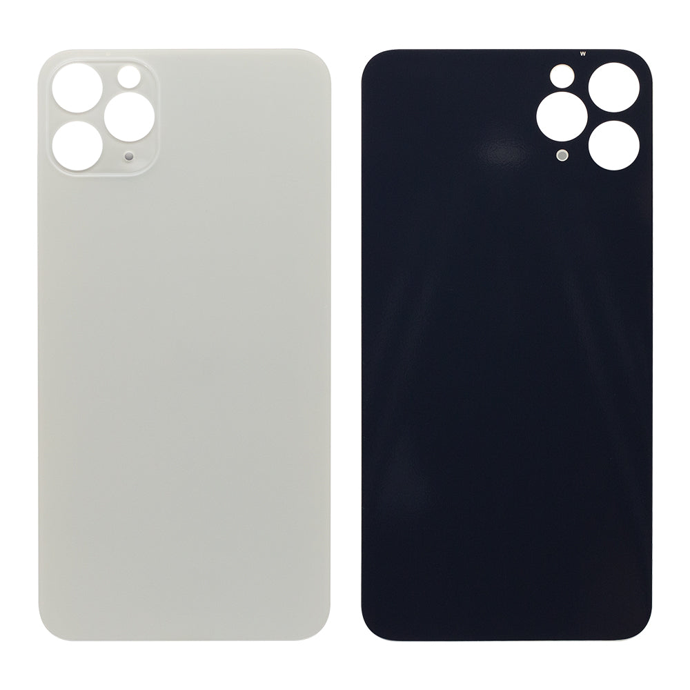 For Apple iPhone 11 Pro Max Back Glass, Enlarged Camera Frame White Compatible