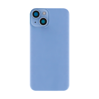 For Apple iPhone 14 Back Glass Without NFC, Enlarged Camera Frame Blue Compatible