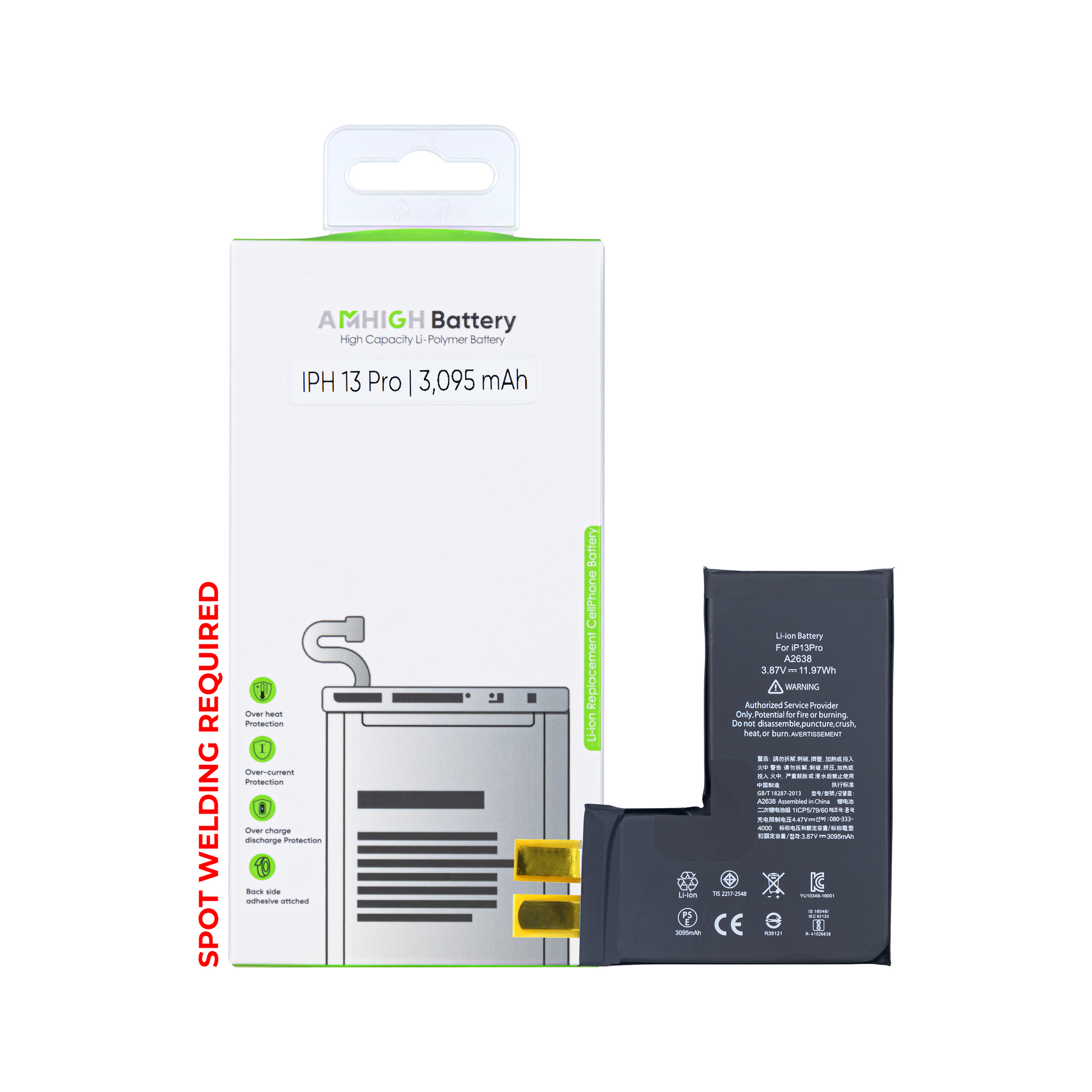 For Apple iPhone 13 Pro Battery (Spot Welding Required) No BMS/IC OEM