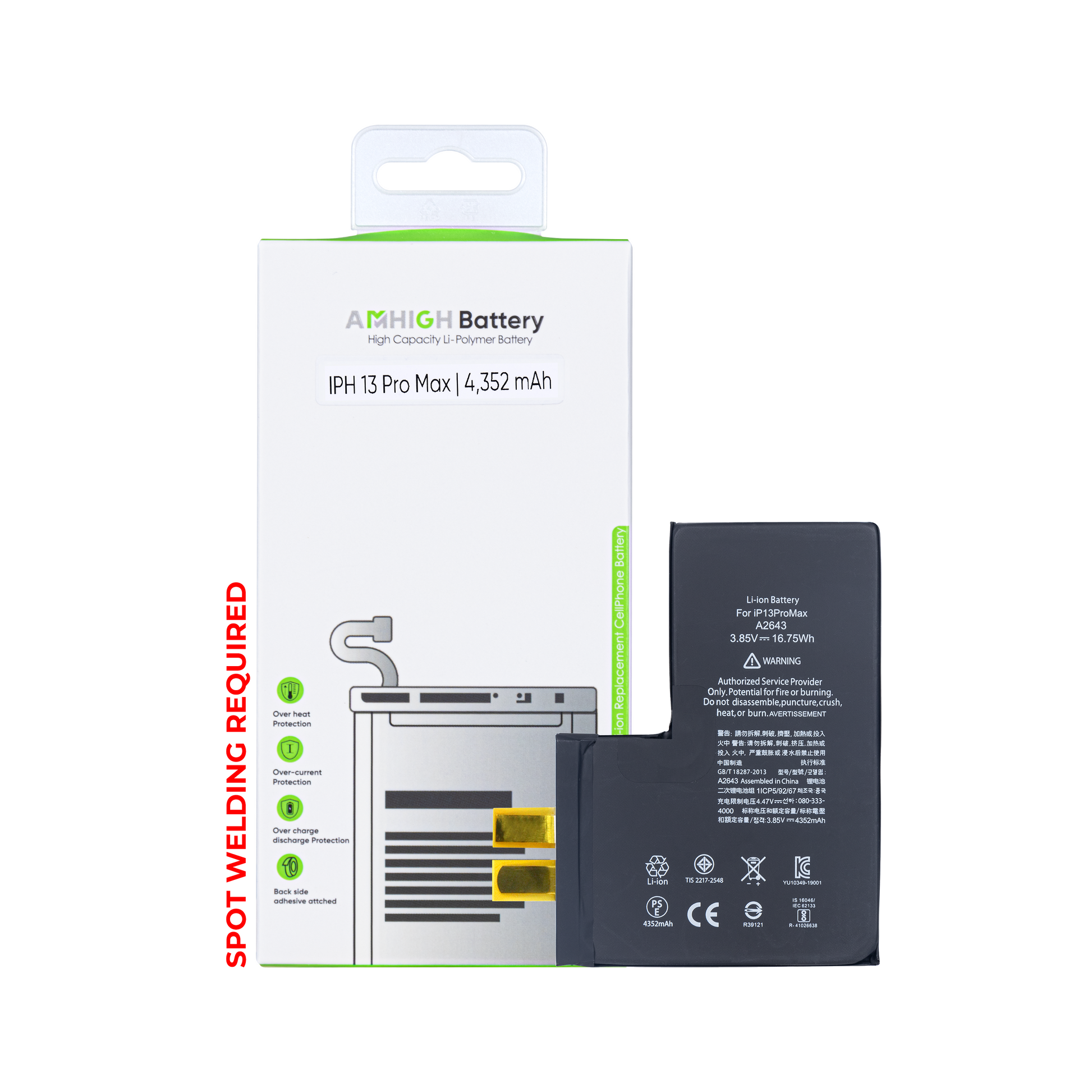 For Apple iPhone 13 Pro Max Battery (Spot Welding Required) No BMS/IC OEM