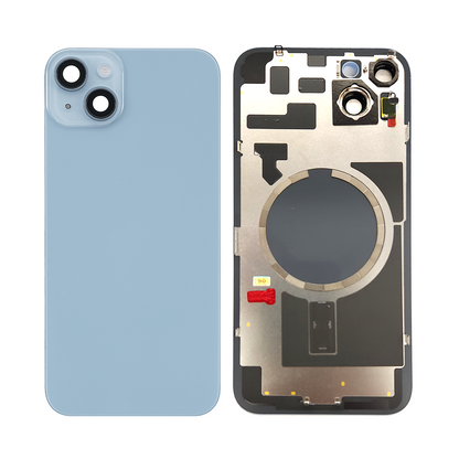 For Apple iPhone 14 Plus Back Glass Without NFC, Enlarged Camera Frame Blue Compatible