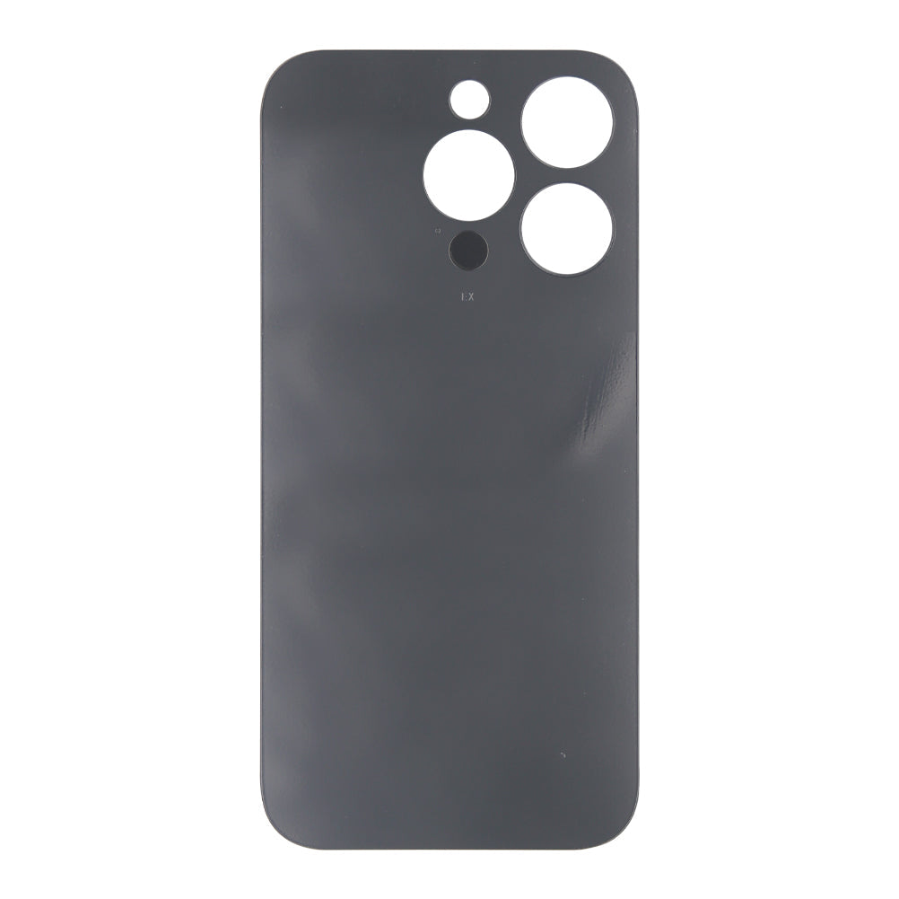 For Apple iPhone 14 Pro Back Glass Without NFC, Enlarged Camera Frame Space Black Compatible