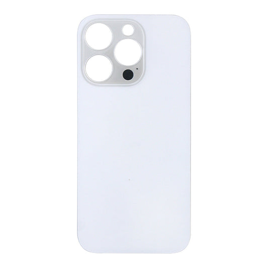 For Apple iPhone 14 Pro Back Glass Without NFC, Enlarged Camera Frame Silver Compatible