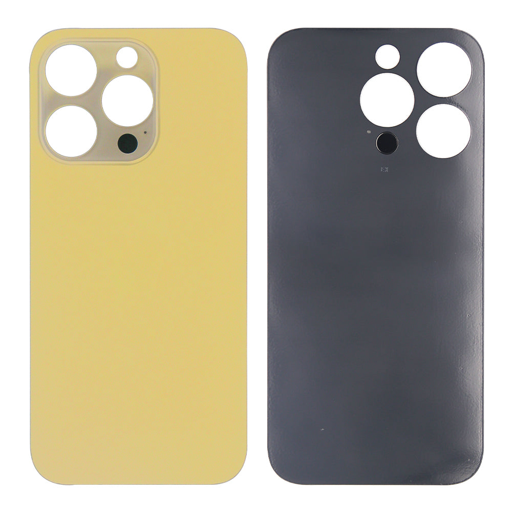 For Apple iPhone 14 Pro Back Glass Without NFC, Enlarged Camera Frame Gold Compatible