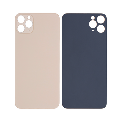 For Apple iPhone 11 Pro Max Back Glass, Enlarged Camera Frame Gold Compatible