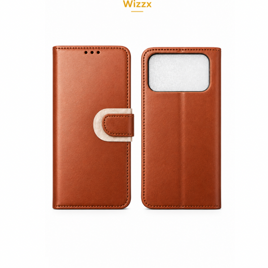 Wizzx IPhone 18 Pro Max Book Case- Bruin