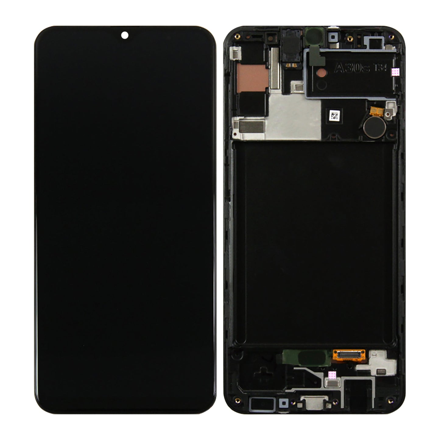 Samsung Galaxy A30s A307F Display And Digitizer With Frame Black Soft-OLED