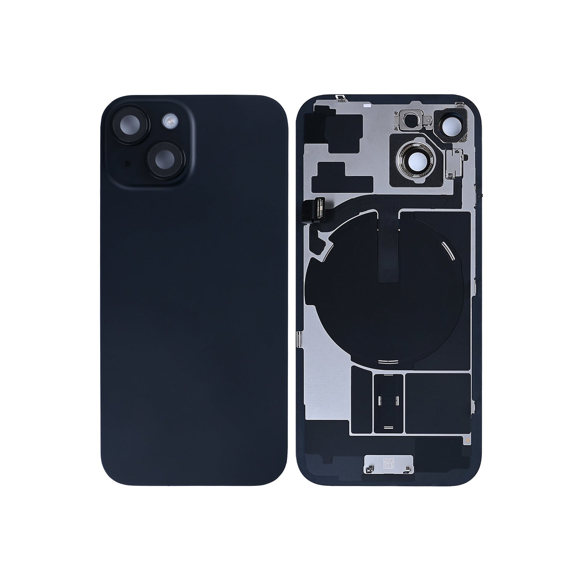 For Apple iPhone 15 Back Glass With NFC, Enlarged Camera Frame Black Pulled