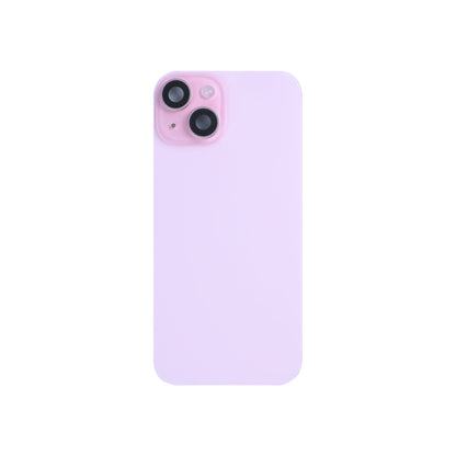 For Apple iPhone 15 Back Glass With NFC, Enlarged Camera Frame Pink Pulled