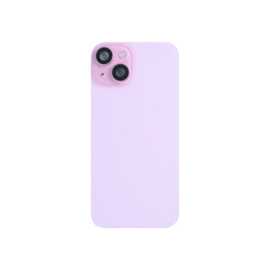For Apple iPhone 15 Back Glass With NFC, Enlarged Camera Frame Pink Pulled