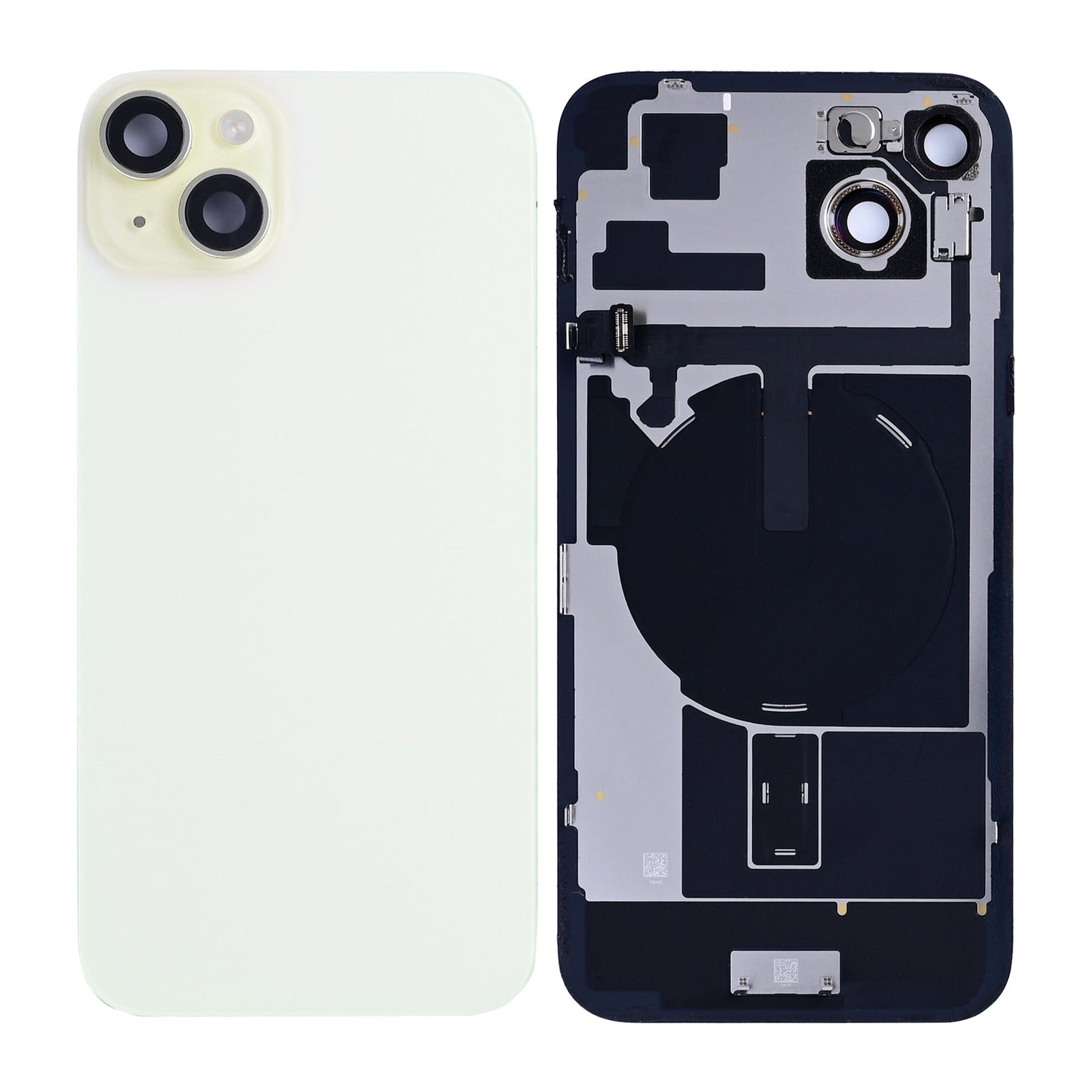 For Apple iPhone 15 Plus Back Glass With NFC, Enlarged Camera Frame Yellow Pulled