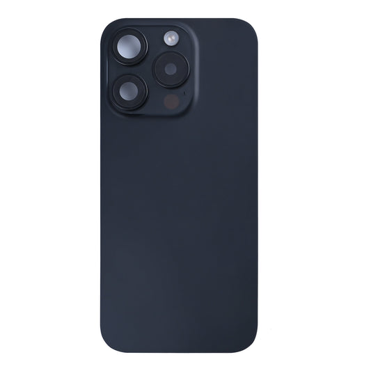 For Apple iPhone 15 Pro Back Glass With NFC, Enlarged Camera Frame Black Titanium Pulled