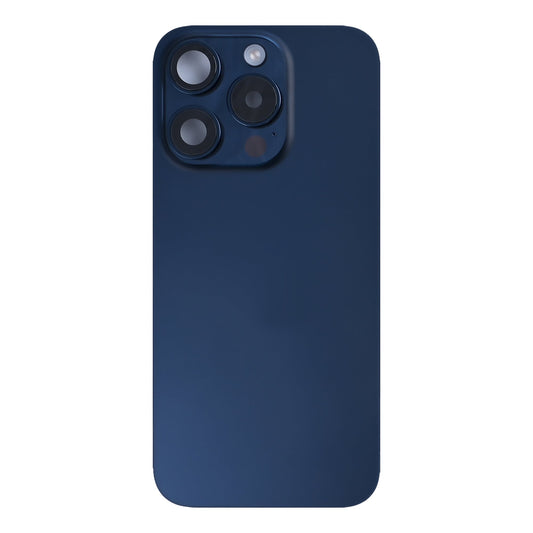 For Apple iPhone 15 Pro Back Glass With NFC, Enlarged Camera Frame Blue Titanium Pulled