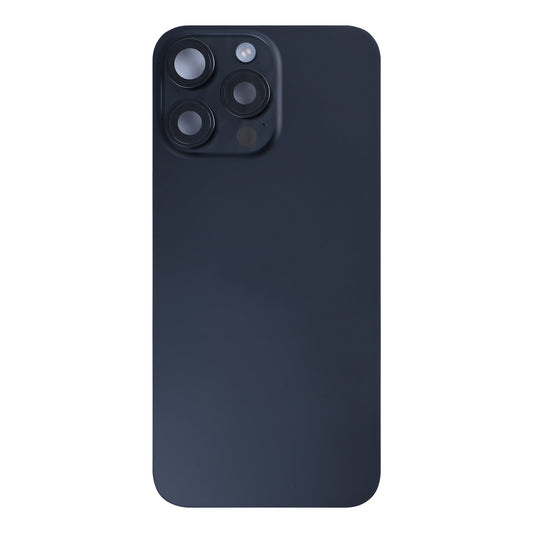 For Apple iPhone 15 Pro Max Back Glass With NFC, Enlarged Camera Frame Black Titanium Pulled