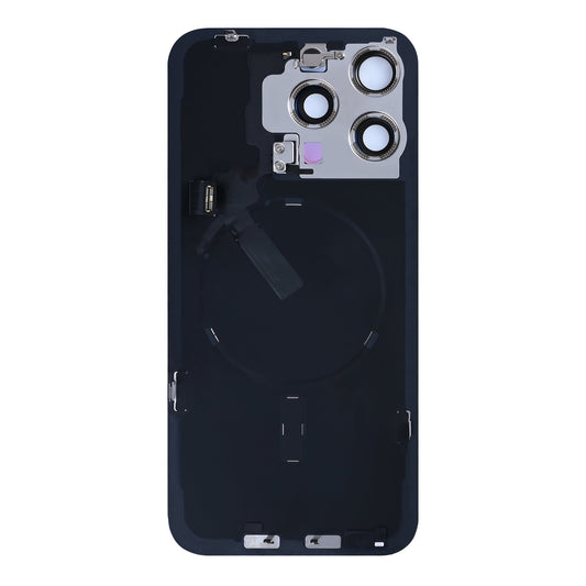 For Apple iPhone 15 Pro Max Back Glass With NFC, Enlarged Camera Frame Black Titanium Pulled