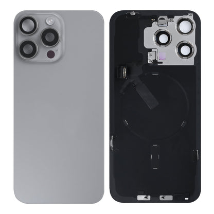 For Apple iPhone 15 Pro Max Back Glass With NFC, Enlarged Camera Frame Natural Titanium Pulled