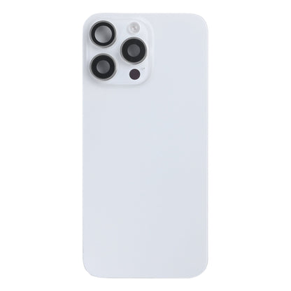 For Apple iPhone 15 Pro Max Back Glass With NFC, Enlarged Camera Frame White Titanium Pulled