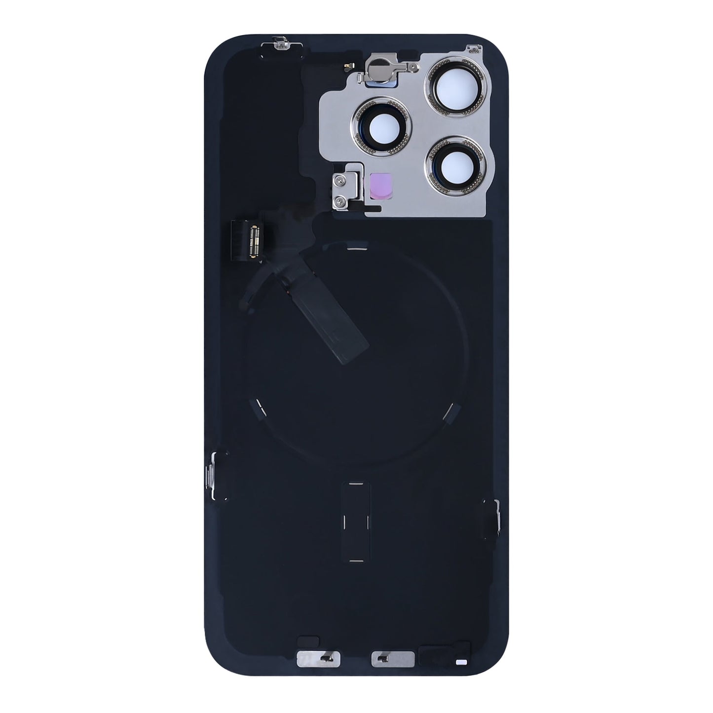 For Apple iPhone 15 Pro Max Back Glass With NFC, Enlarged Camera Frame White Titanium Pulled
