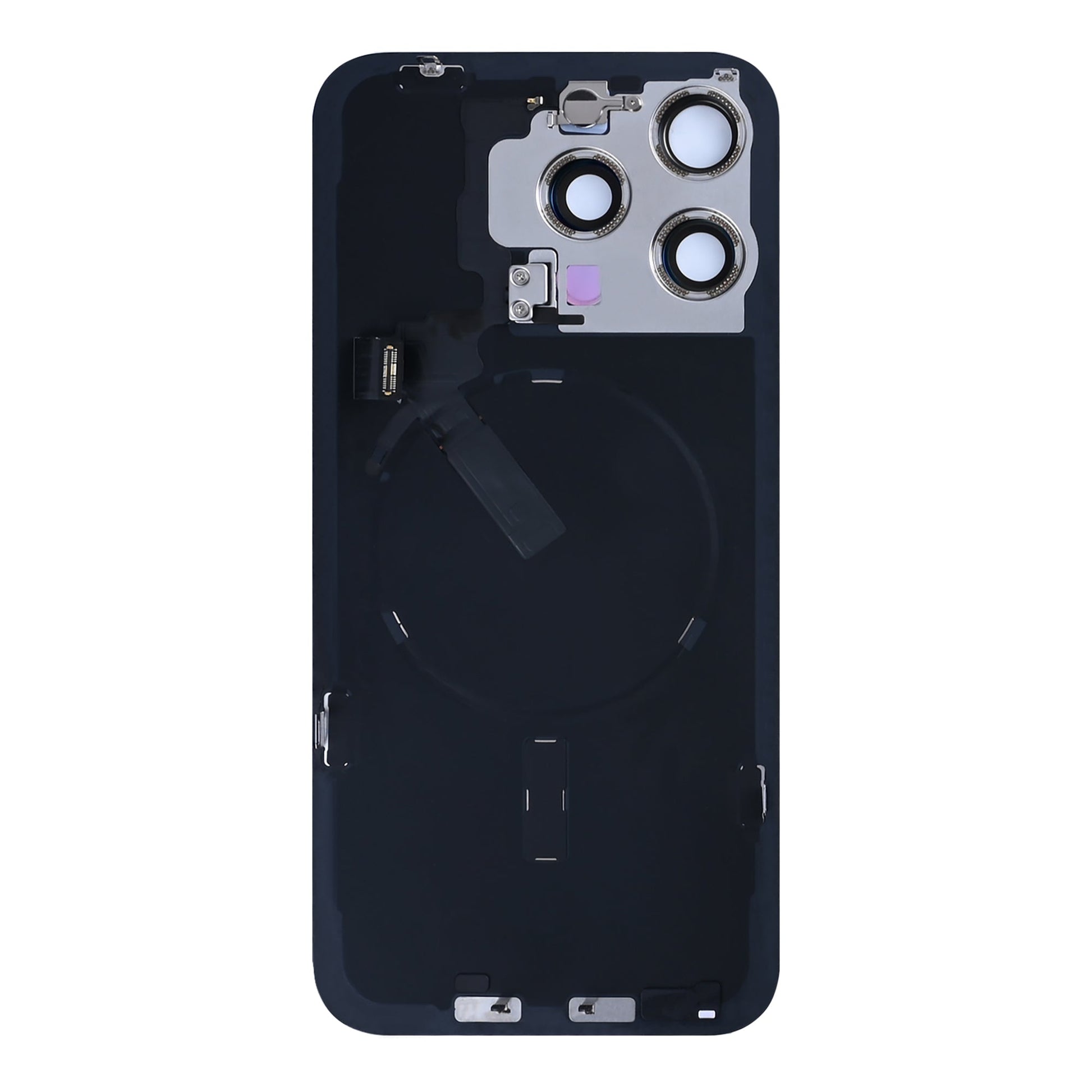 For Apple iPhone 15 Pro Max Back Glass With NFC, Enlarged Camera Frame White Titanium Pulled