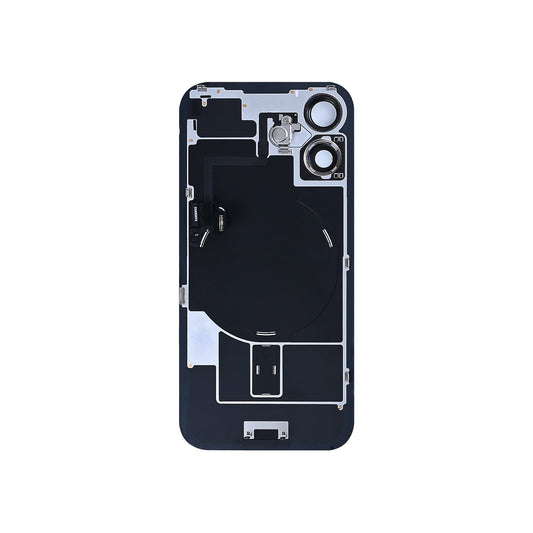 For Apple iPhone 16 Back Glass With NFC, Enlarged Camera Frame Teal Pulled