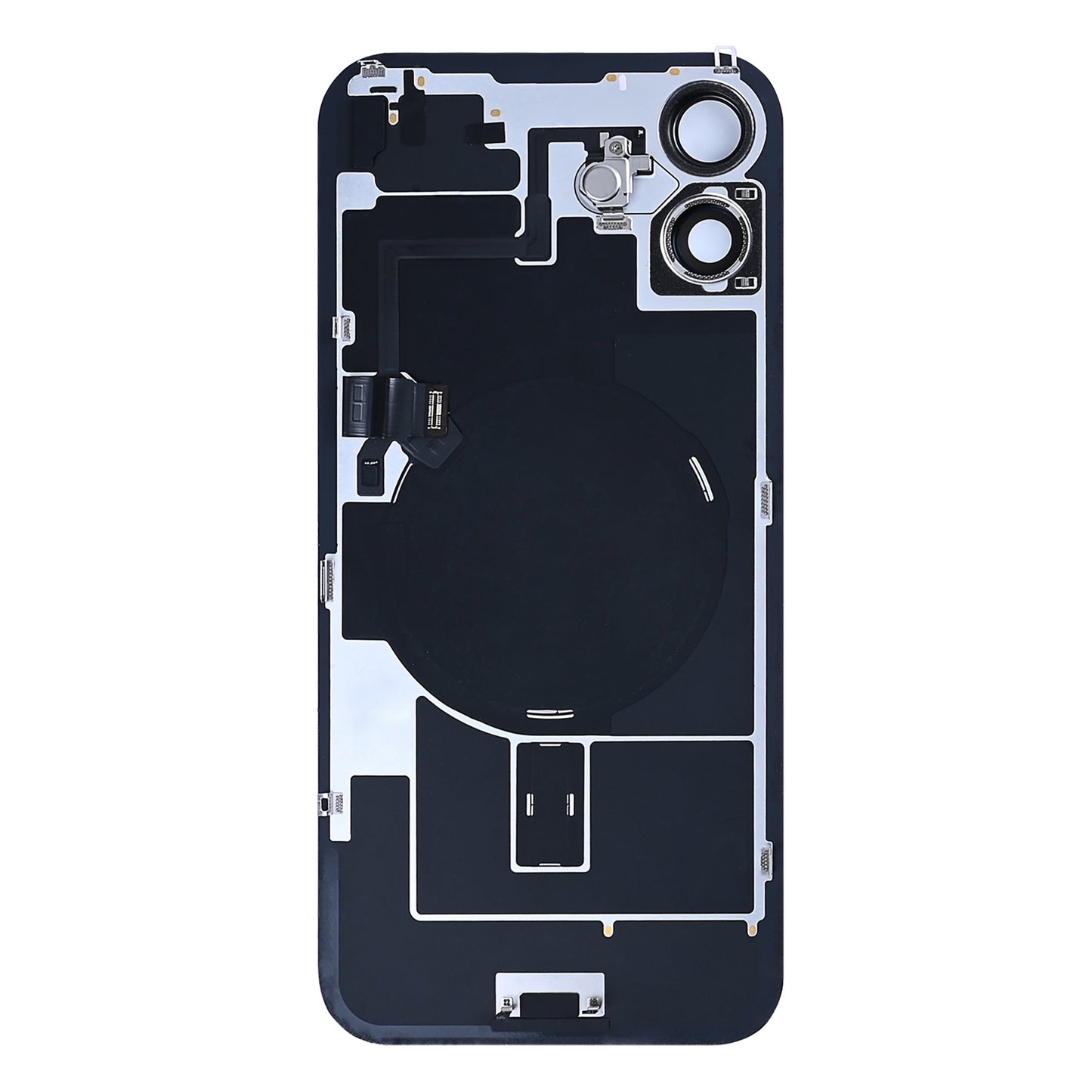 For Apple iPhone 16 Plus Back Glass With NFC, Enlarged Camera Frame White Pulled