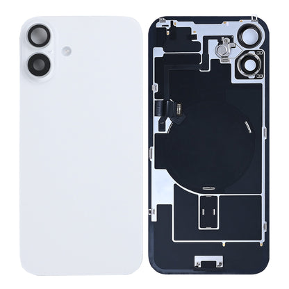 For Apple iPhone 16 Plus Back Glass With NFC, Enlarged Camera Frame White Pulled