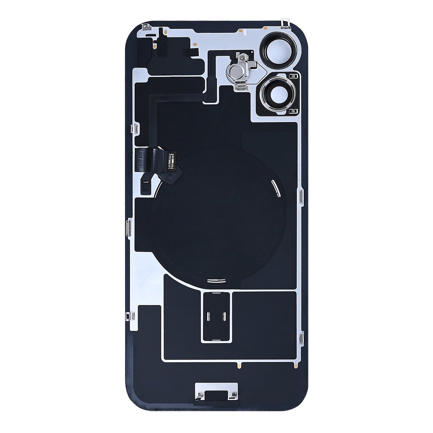 For Apple iPhone 16 Plus Back Glass With NFC, Enlarged Camera Frame Teal Pulled