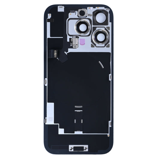 For Apple iPhone 16 Pro Back Glass With NFC, Enlarged Camera Frame Black Titanium Pulled