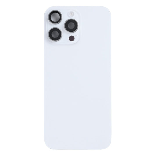 For Apple iPhone 16 Pro Max Back Glass With NFC, Enlarged Camera Frame White Titanium Pulled