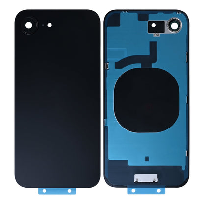 For Apple iPhone 16e Back Glass Without NFC, Enlarged Camera Frame Black Compatible