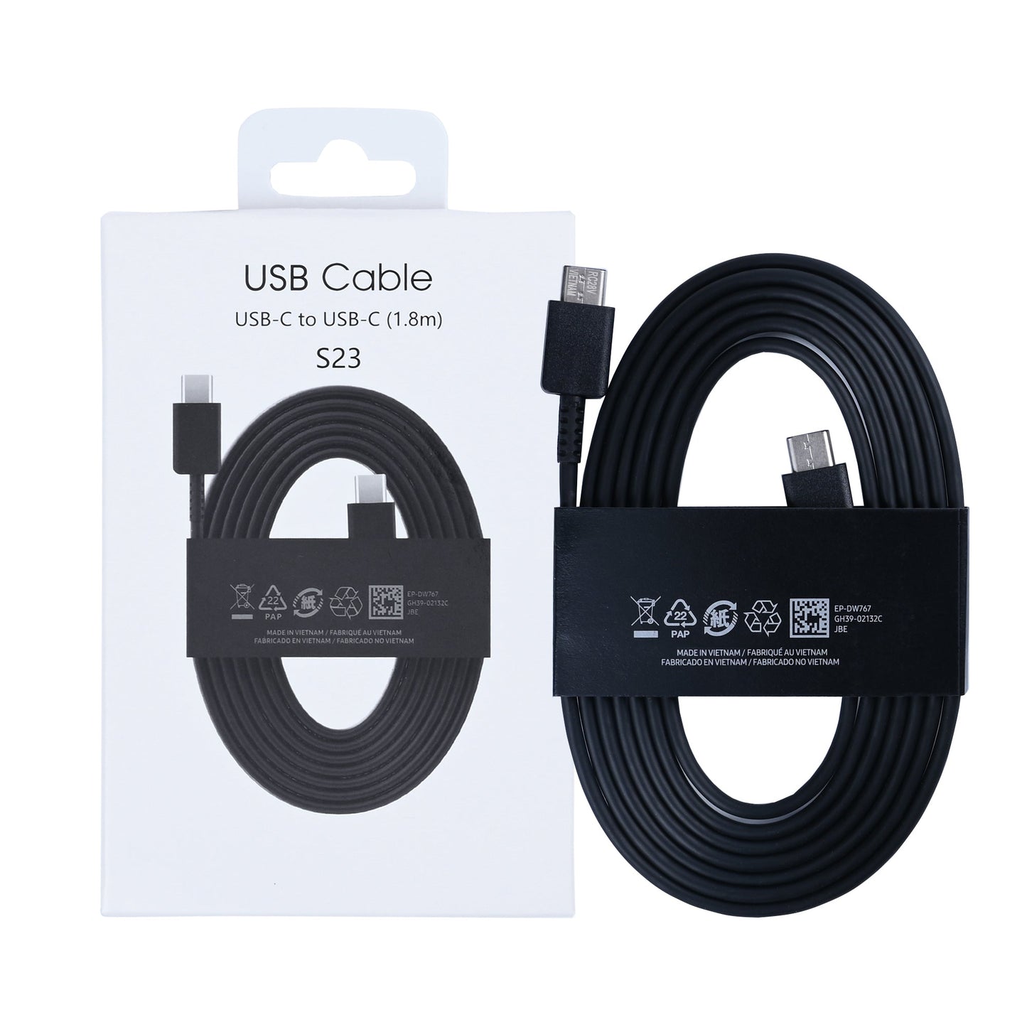 Data Cable USB-C To USB-C 180cm Black Retail Box