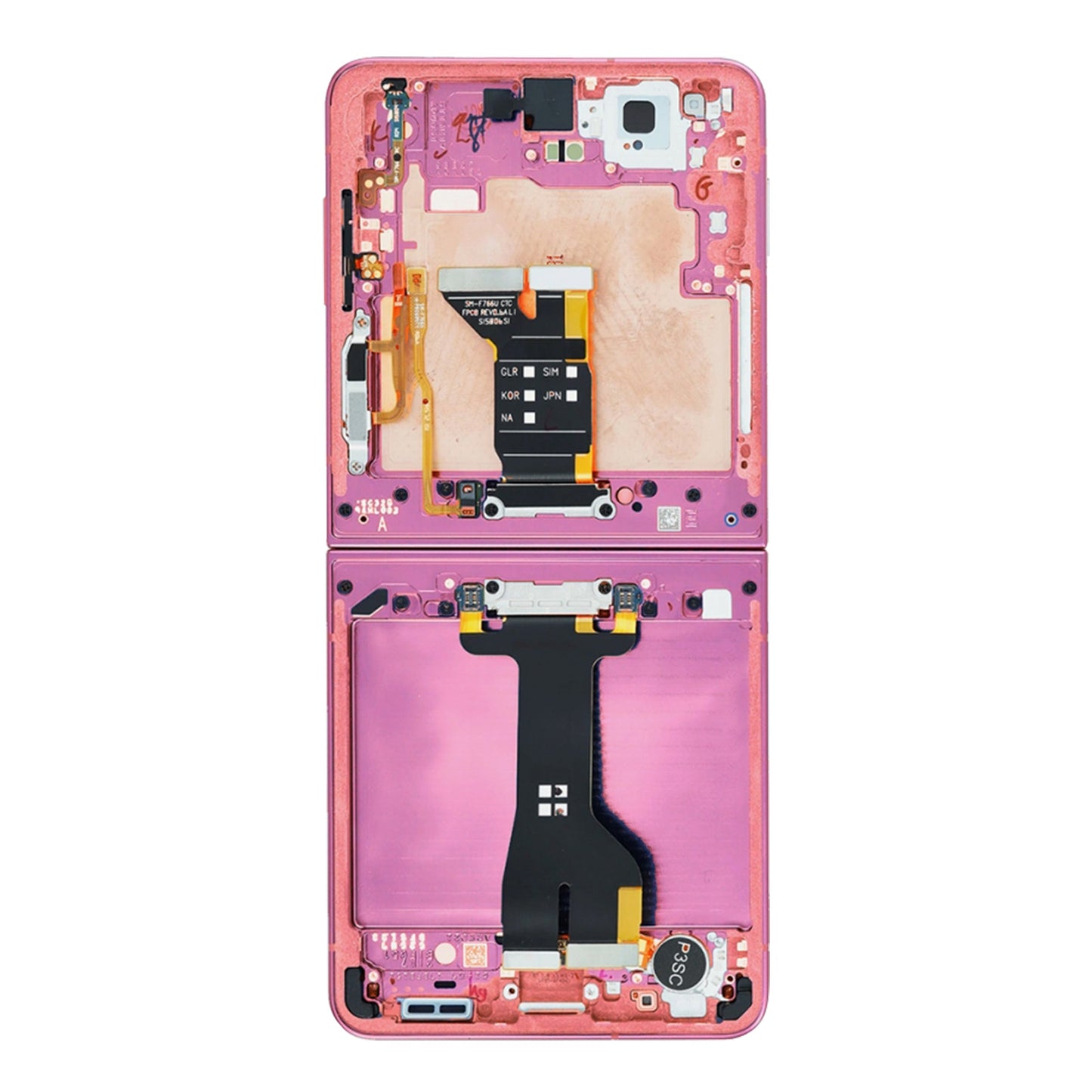 Samsung Galaxy Z Flip7 F766B Main Display And Digitizer With Frame Coral Red Service Pack