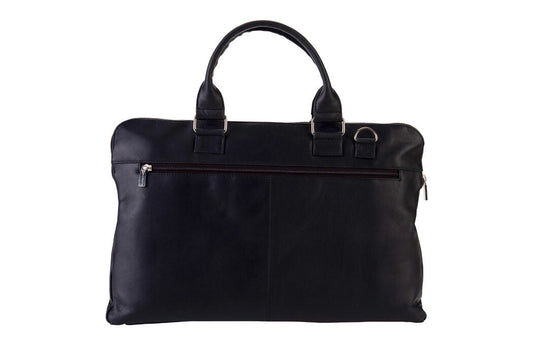 BLUCACTUS LB1007BK Leather Laptop Bag 14 inch Black